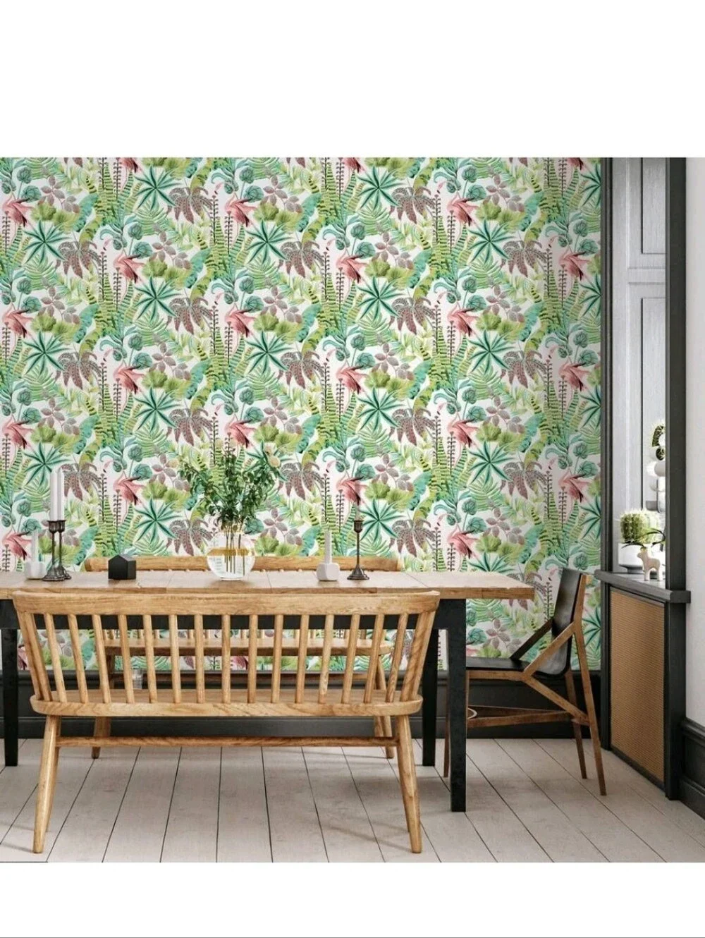 Tempaper Flamingo Daydream Cactus Rose Peel and Stick Wallpaper